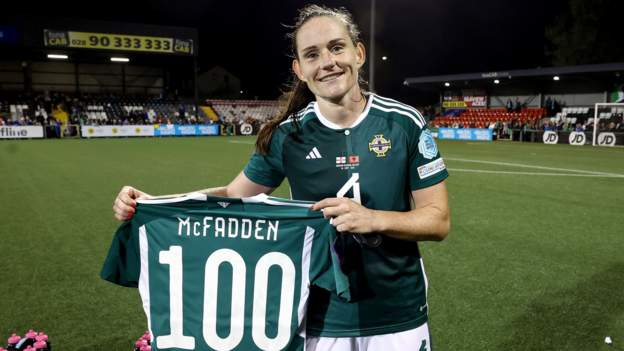 Sarah McFadden: Incredible and emotional surprises as NI defender hits 100
