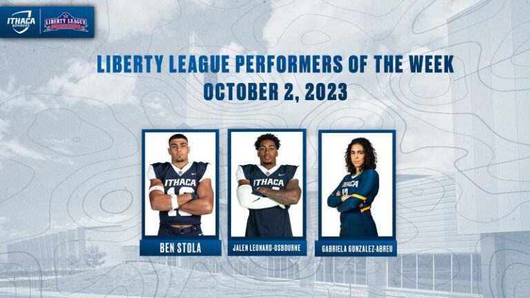 Three Earn Liberty League Weekly Honors to Begin October – Ithaca College Athletics