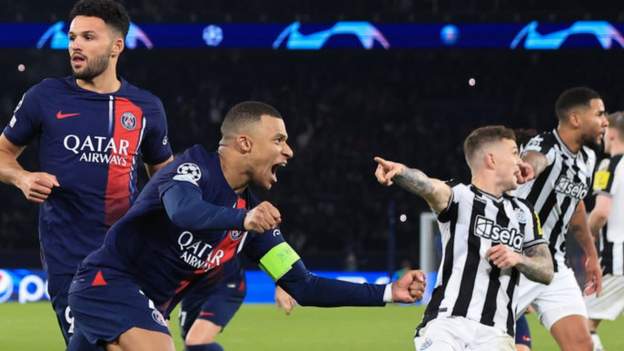 Paris St-Germain 1-1 Newcastle: Late Kylian Mbappe penalty denies visitors win