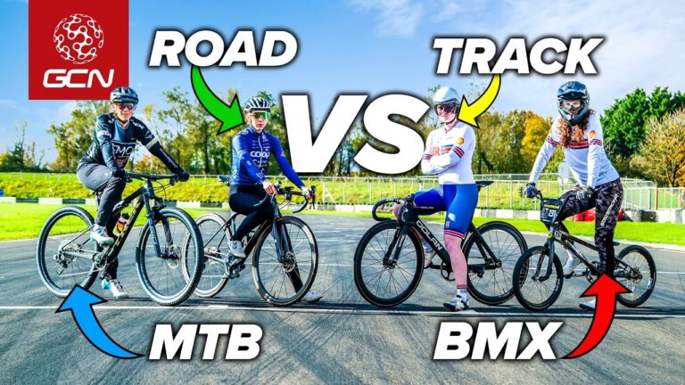 Road bike versus MTB, BMX and track cycling – the ultimate drag race battle | GCN