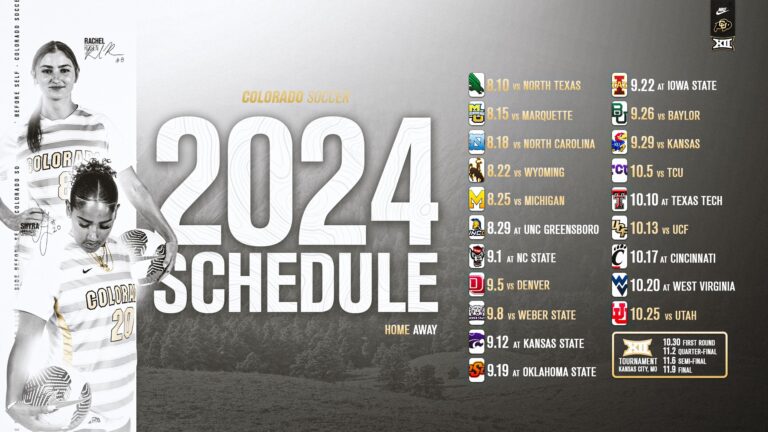Buffs, Big 12 Announce 2024 Soccer Schedule – University of Colorado Athletics