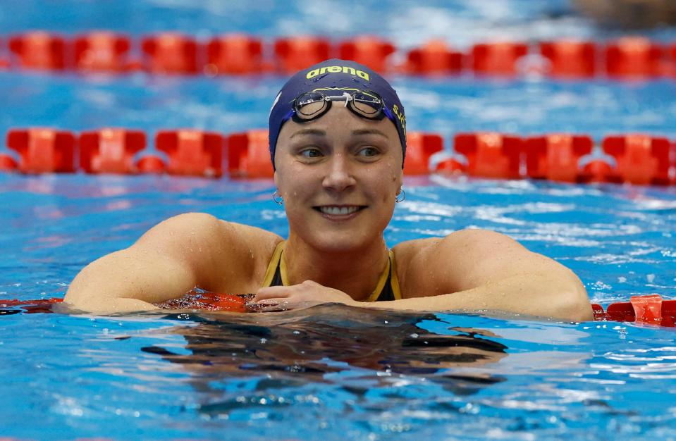 Fukuoka 2023 World Aquatics Championships - Swimming - Marine Messe Fukuoka Hall A, Fukuoka, Japan - July 28, 2023 Sweden's Sarah Sjostrom during the women's 50m butterfly semi final 2 REUTERS/Stefan Wermuth