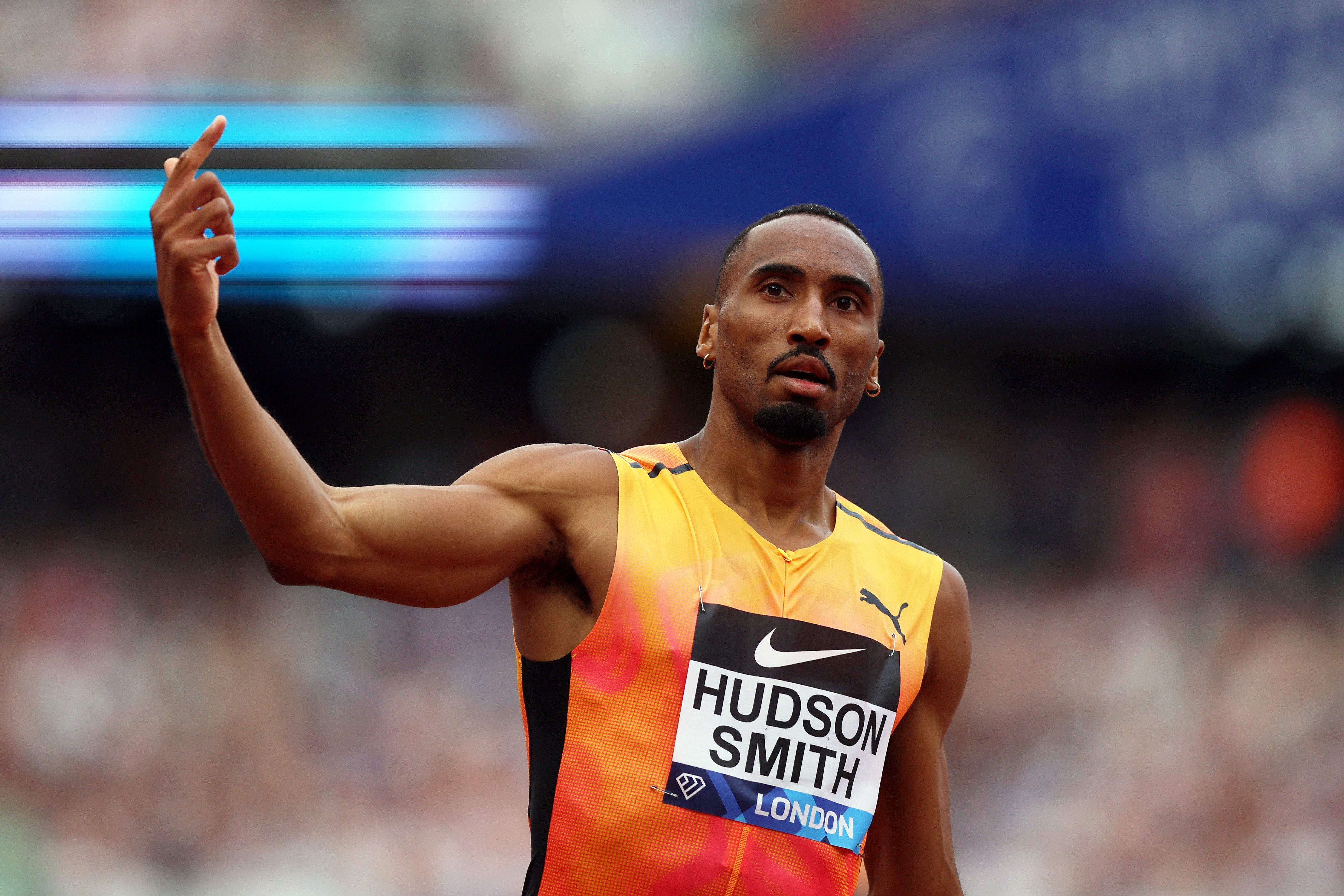 Matthew Hudson-Smith of Great Britain celebrates winning