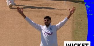 Bashir traps Athanaze lbw to take first wicket of day three