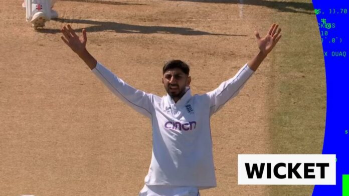 Bashir traps Athanaze lbw to take first wicket of day three