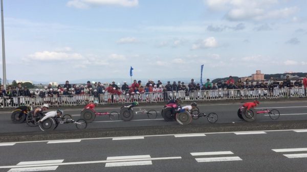 Disability sports book photo from the 2016 Oita International Wheelchair Marathon