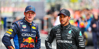 Max Verstappen and Lewis Hamilton