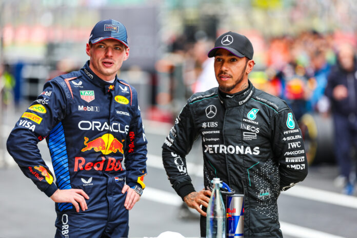 Max Verstappen and Lewis Hamilton