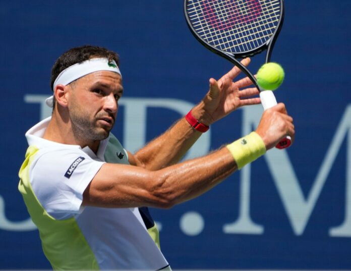 Grigor Dimitrov in action ahead of the ATP Shanghai Masters.