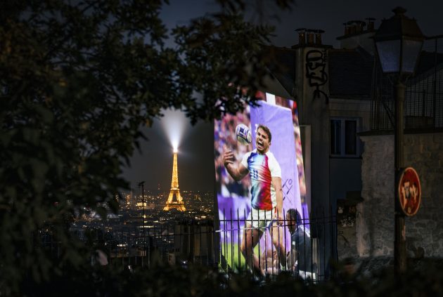 Antoine Dupont scores a try at the Paris 2024 Olympic Games