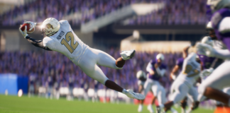 A Coloro Buffalo receiver catches the football as seen in EA