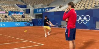 Juegos Olímpicos París 2024 | Alcaraz ya prepara los Juegos en la Chatrier junto a Pablo Carreño y David Ferrer - Tenis vídeo