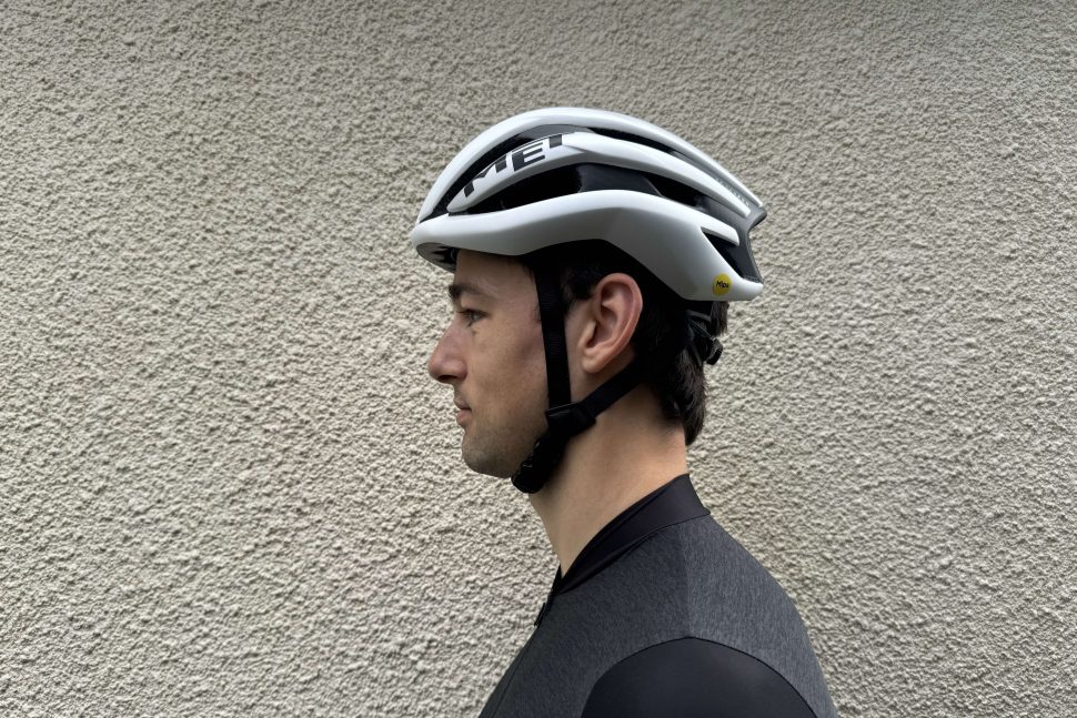 Met Trenta 3K Carbon Mips helmet from side worn by review writer