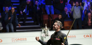 Selby makes 1st maximum 147 break in world snooker final