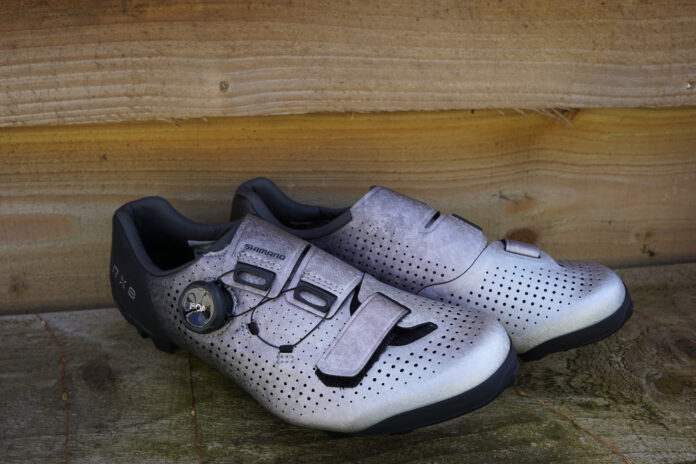 shimano rx8 gravel shoes from the side for review