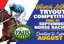 National Anthem Tryout Competition Sing National Anthem at September Horse Racing Deadline to Submit August 1