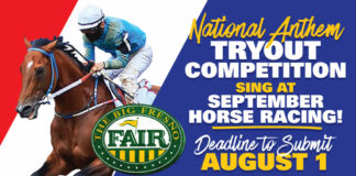 National Anthem Tryout Competition Sing National Anthem at September Horse Racing Deadline to Submit August 1