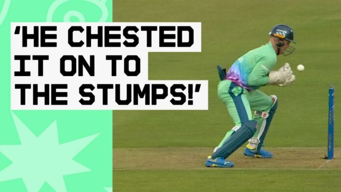 The Hundred 'He's chested it onto the stumps!' Billings removes Patel