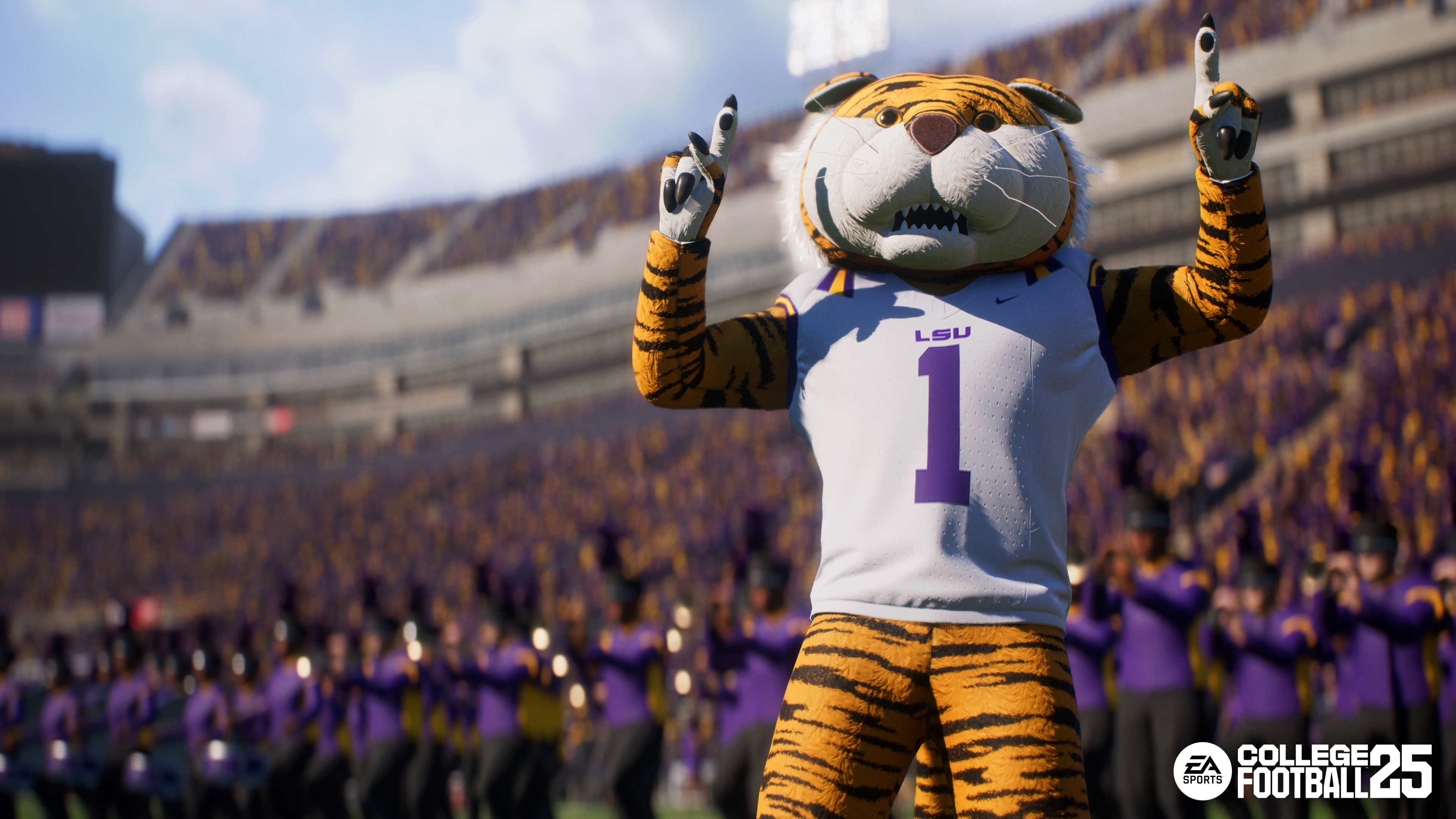 LSU's Tiger mascot as seen in EA's College Football 25