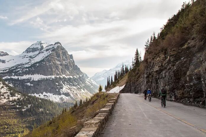 Cyclists on Going-to-the-Sun Road 