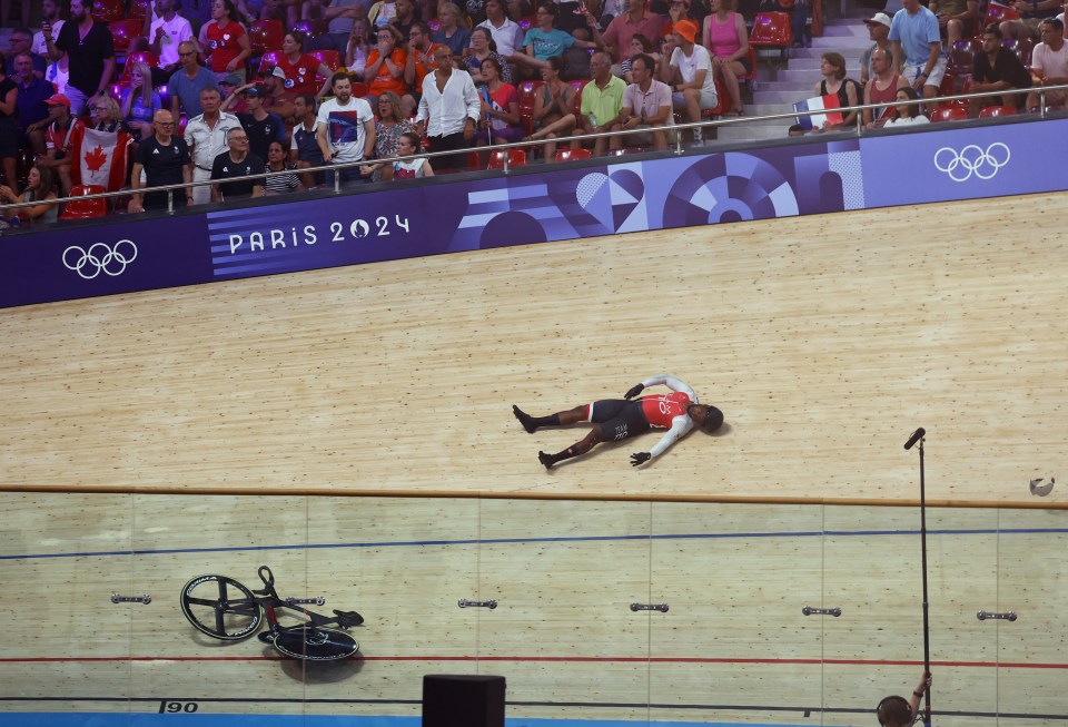 Browne was left high on the track following the high speed crash