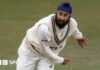 Amar Virdi bowling for Surrey