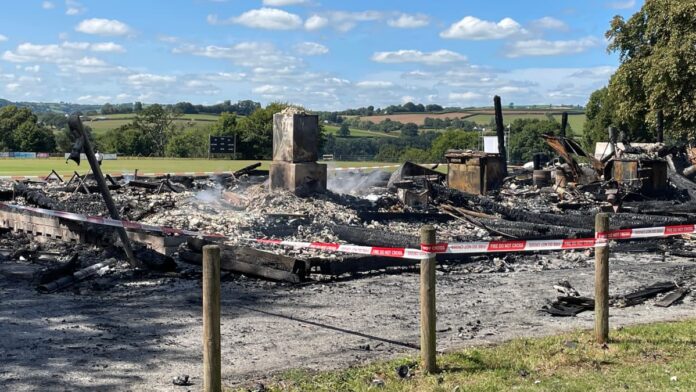 Blaze destroys Tiverton cricket clubhouse