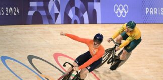 Dutch cycling master Harrie Lavreysen paints Paris Olympics velodrome orange