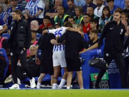 Football: Soccer-O'Riley injured as Brighton fly past Crawley 4-0 in League Cup