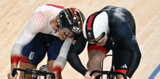 Moment Scottish Olympic cycling hopeful dramatically ELIMINATED then RE-INSTATED as elbows fly in feisty quarter final