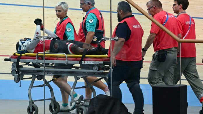 Olympics 2024 cycling race STOPPED immediately after sickening crash leaves rider motionless as medics rush to his aid