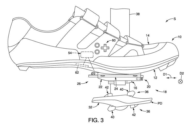 shimano patent auto adjust cleat position electronic cycling shoe