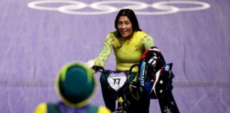 Team Australia’s Saya Sakakibara pumps and jumps to gold in women’s BMX racing