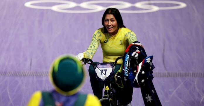 Team Australia’s Saya Sakakibara pumps and jumps to gold in women’s BMX racing