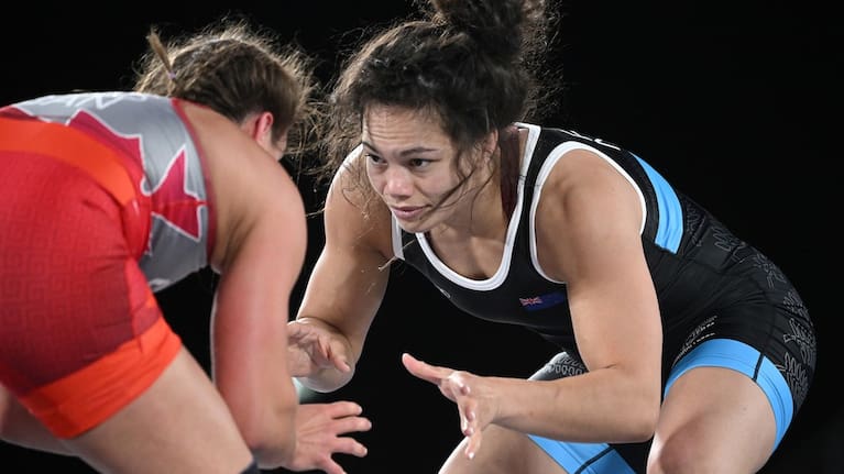 Tayla Ford in Commonwealth Games wrestling.