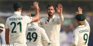 Australia celebrate a wicket