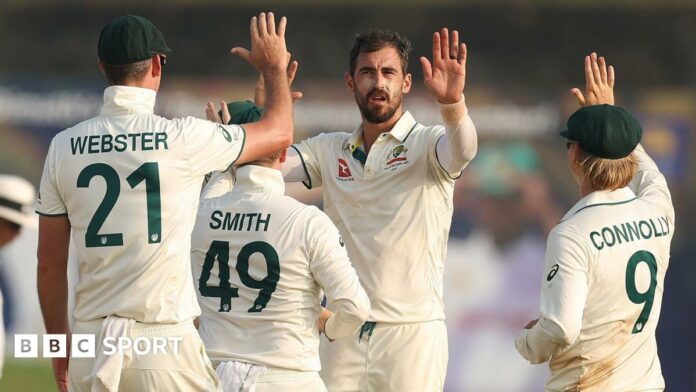 Australia celebrate a wicket