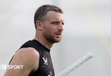 England captain Jos Buttler in training