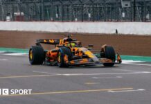 McLaren’s 2025 Formula 1 on track at Silverstone