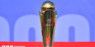 The trophy for the Champions Trophy 