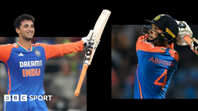 Abhishek Sharma celebrates