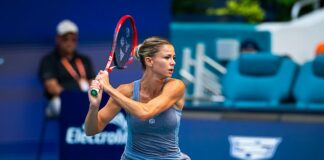 Camila Giorgi, 33, seen here in action in Miami in 2023, retired from tennis without fanfare last year amid accusations of tax evasion and unpaid rent in her native Italy