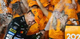 Cheers: McLaren driver Lando Norris will be fighting for the Championship in 2025