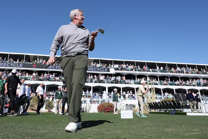 PGA Tour commissioner Jay Monahan playing during the pro-am ahead of the  WM Phoenix Open at TPC Scottsdale. Photograph: Christian Petersen/Getty Images