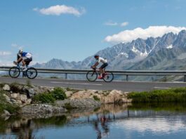 Riders taking part in the Tour de Mont Blanc sportive