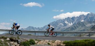 Riders taking part in the Tour de Mont Blanc sportive