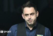 Ronnie O'Sullivan looking thoughtful