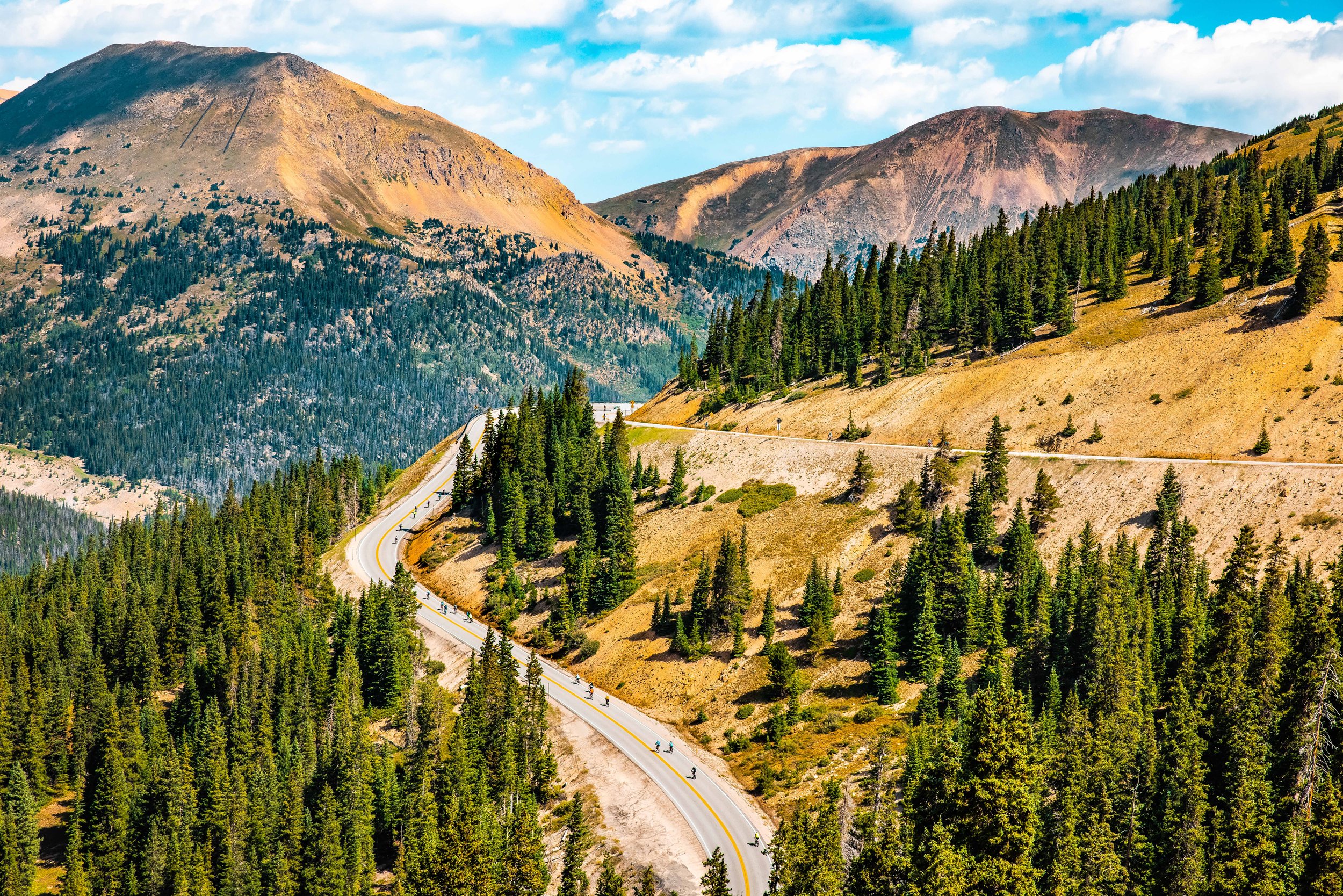 Cyclists on Loveland Pass in Colorado