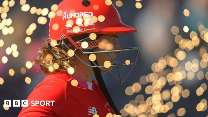 Welsh Fire captain Tammy Beaumont walks out to bat in the 2024 final of The Hundred