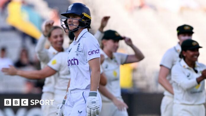 England's Amy Jones walks off after being dismissed in the 2025 Women's Ashes Test at the Melbourne Cricket Ground